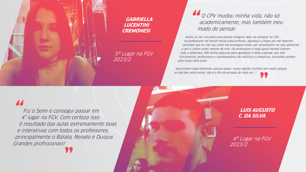 Depoimentos de Aprovados